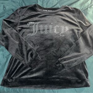 Juicy Couture Black Velvet Long Sleeve Top